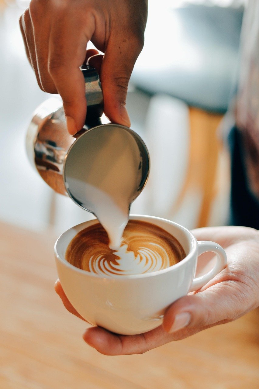 hand, palm, steamed, milk, coffee, latte, art, espresso, brown coffee, coffee, coffee, latte, latte, latte, latte, latte, espresso